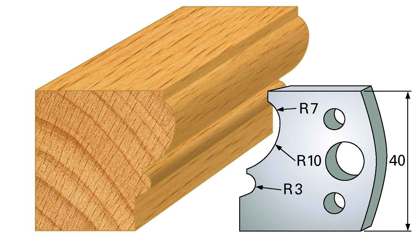 Frees- en keermessen voor universeel freeskoppen 40x4 mm Type: M105