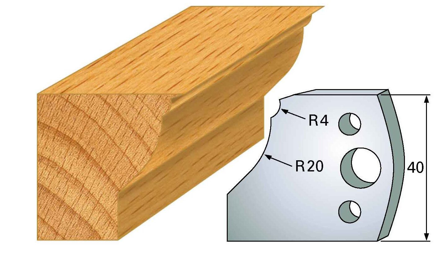 Frees- en keermessen voor universeel freeskoppen 40x4 mm Type: M109