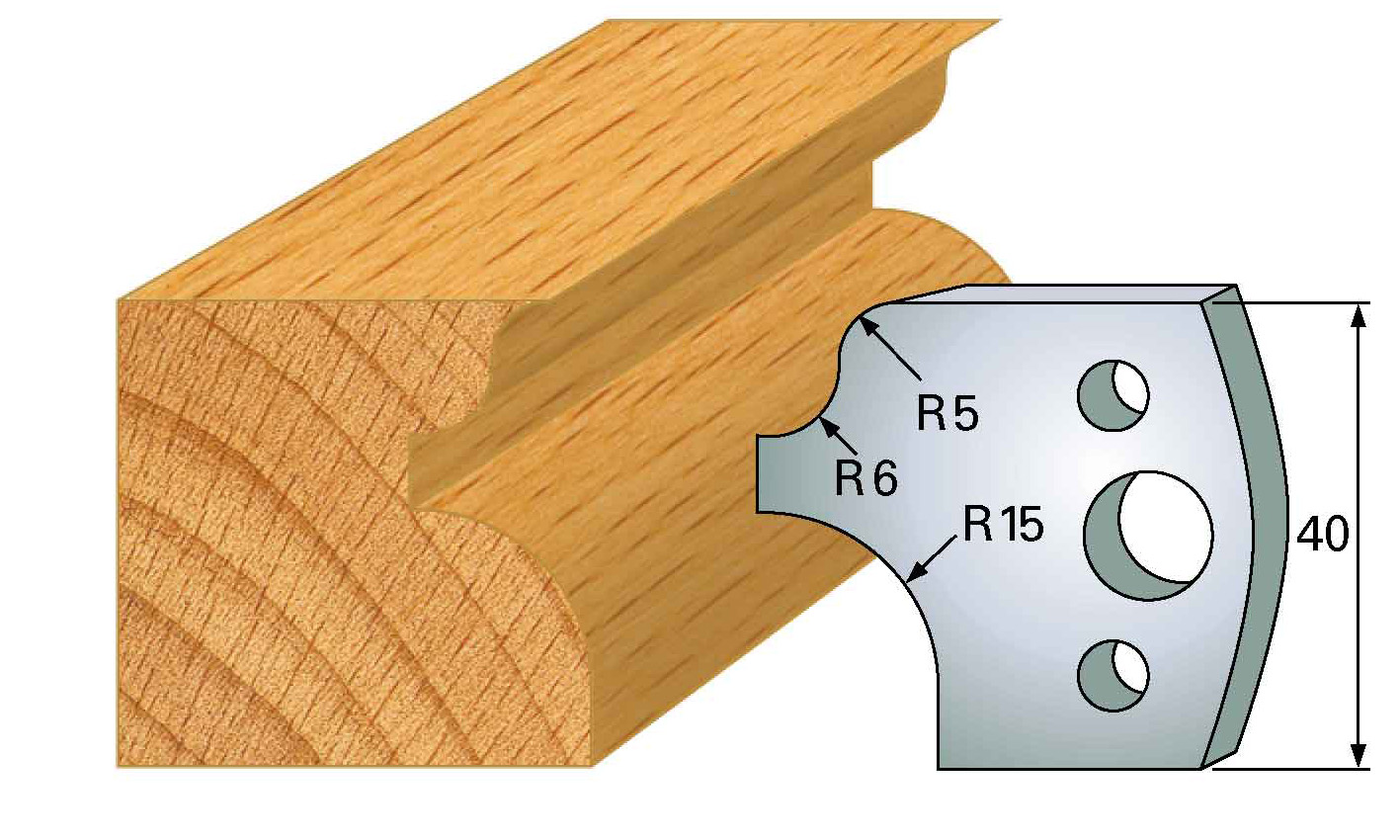 Frees- en keermessen voor universeel freeskoppen 40x4 mm Type: M11