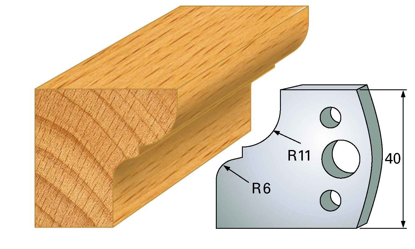 Frees- en keermessen voor universeel freeskoppen 40x4 mm Type: M112