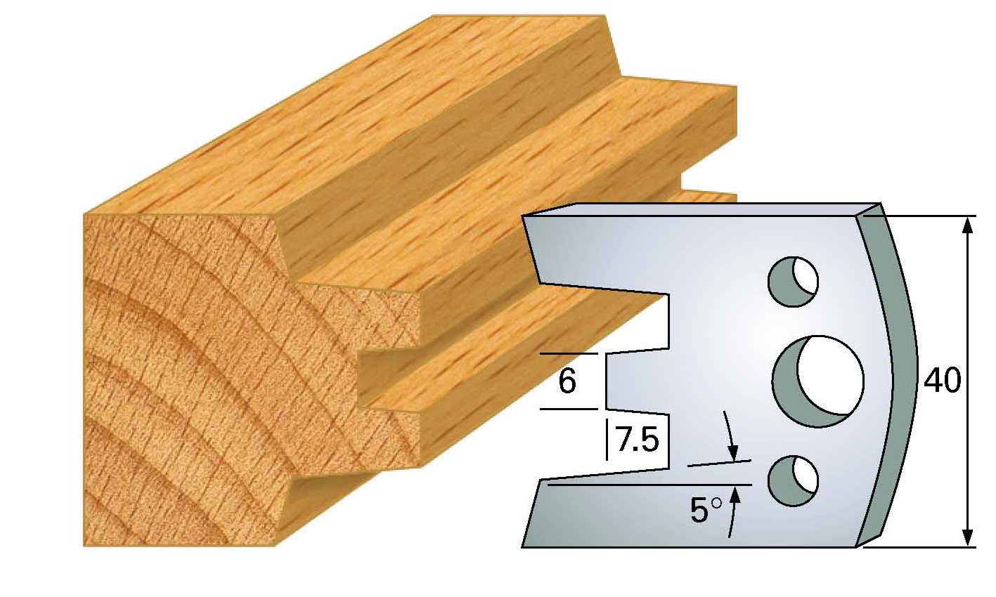 Frees- en keermessen voor universeel freeskoppen 40x4 mm Type: M113