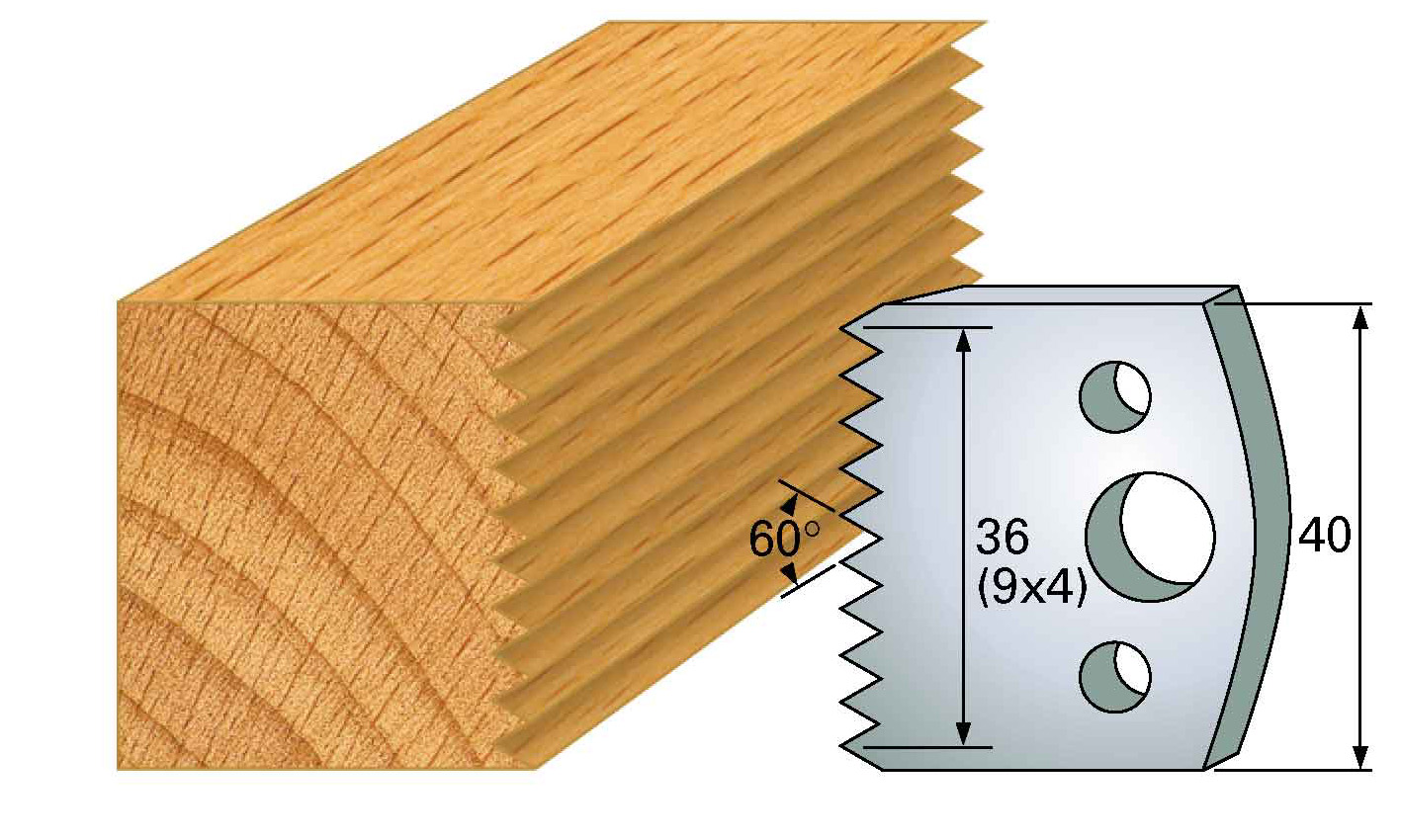 Frees- en keermessen voor universeel freeskoppen 40x4 mm Type: M117