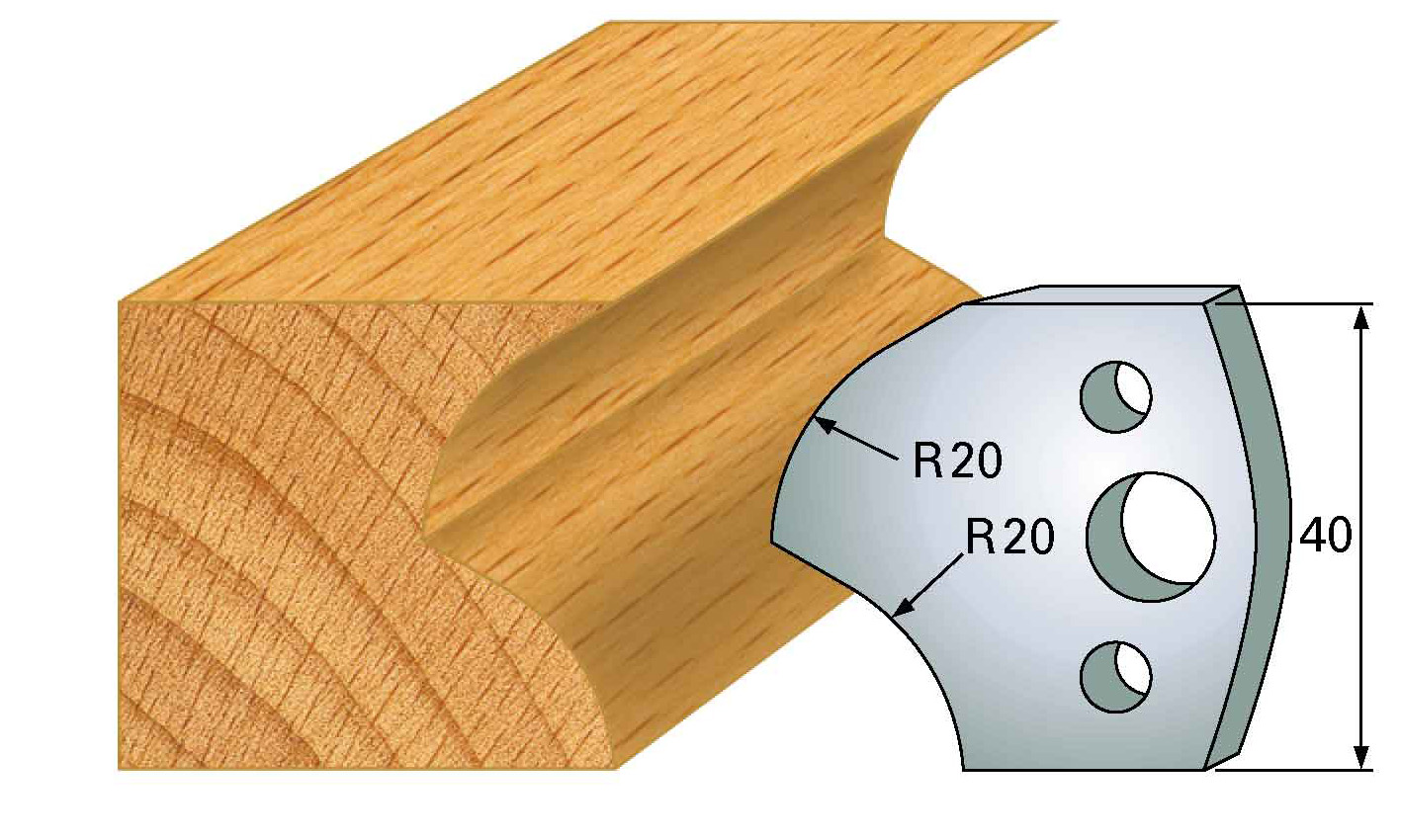 Frees- en keermessen voor universeel freeskoppen 40x4 mm Type: M120