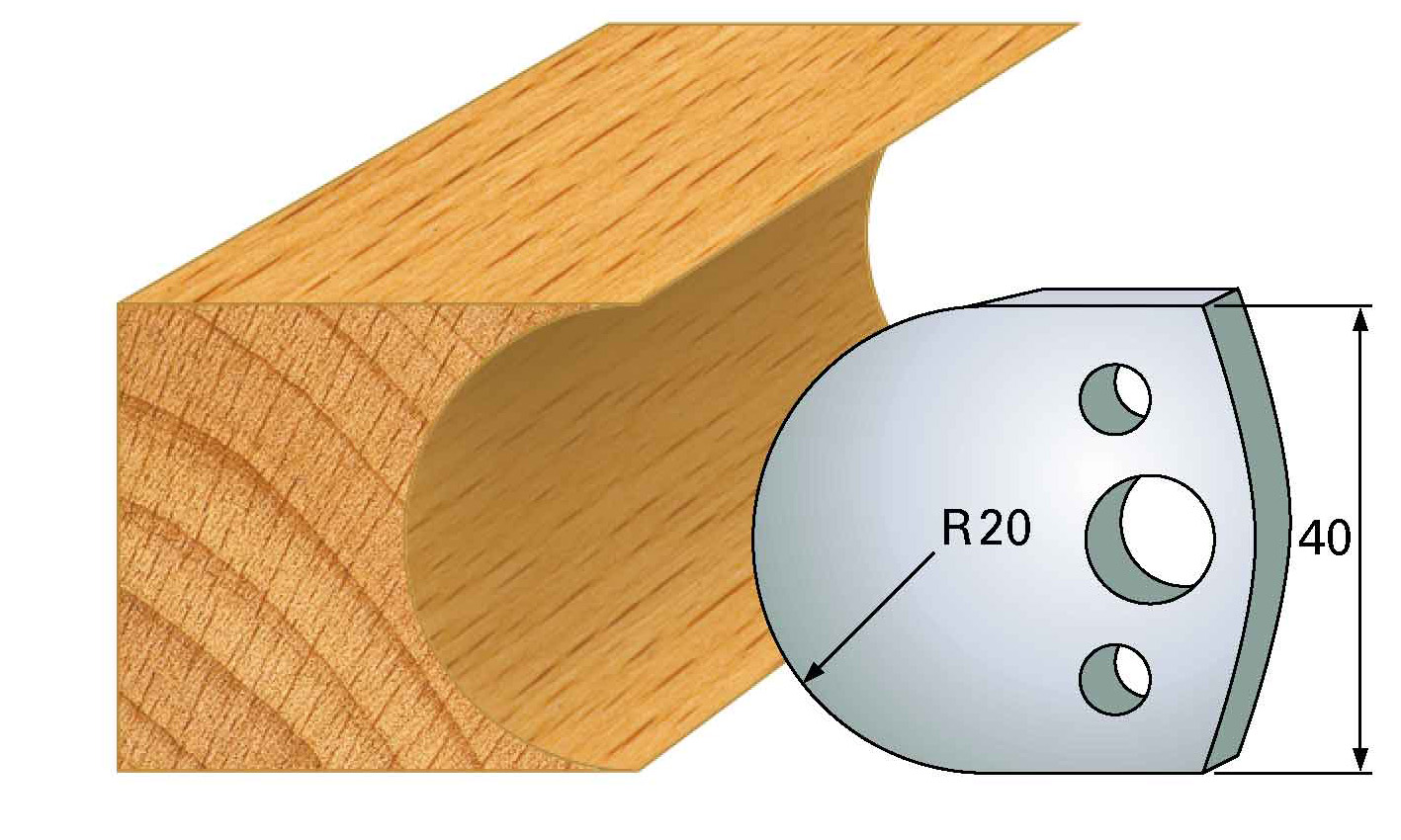 Frees- en keermessen voor universeel freeskoppen 40x4 mm Type: M131