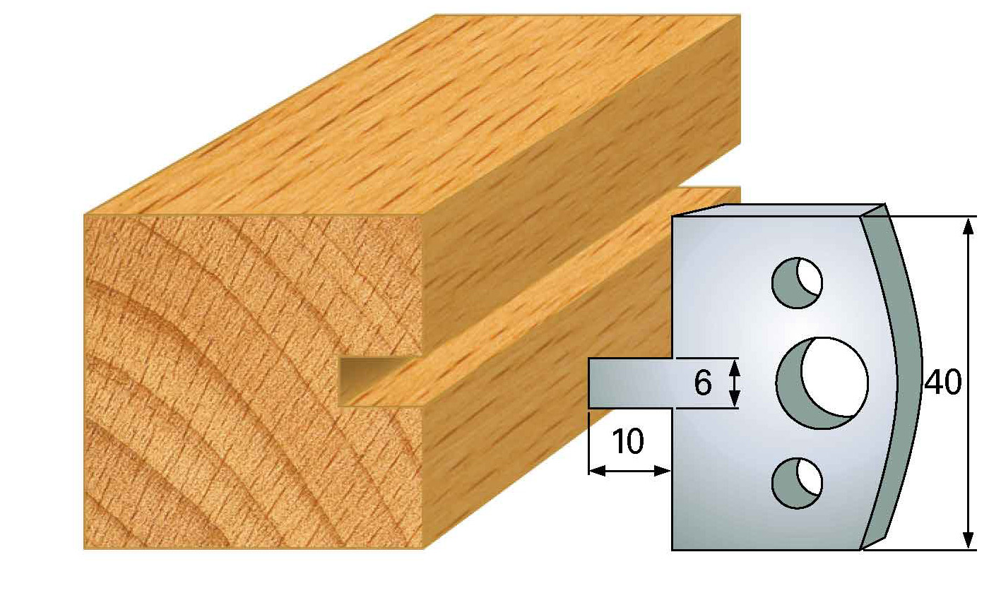 Frees- en keermessen voor universeel freeskoppen 40x4 mm Type: M16