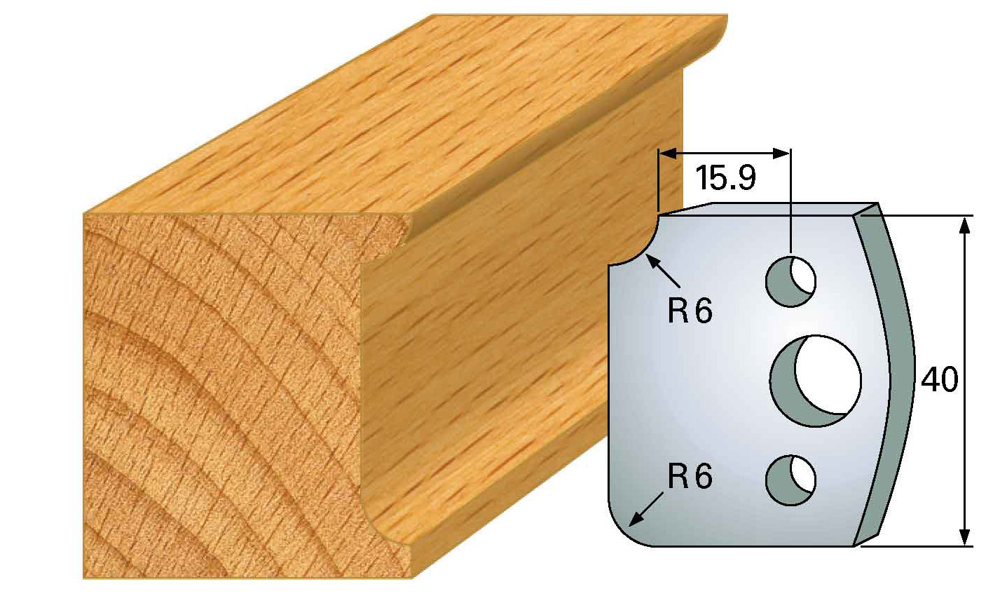 Frees- en keermessen voor universeel freeskoppen 40x4 mm Type: M173