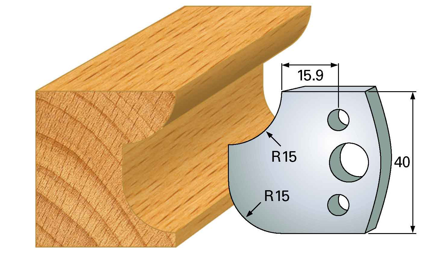 Frees- en keermessen voor universeel freeskoppen 40x4 mm Type: M177