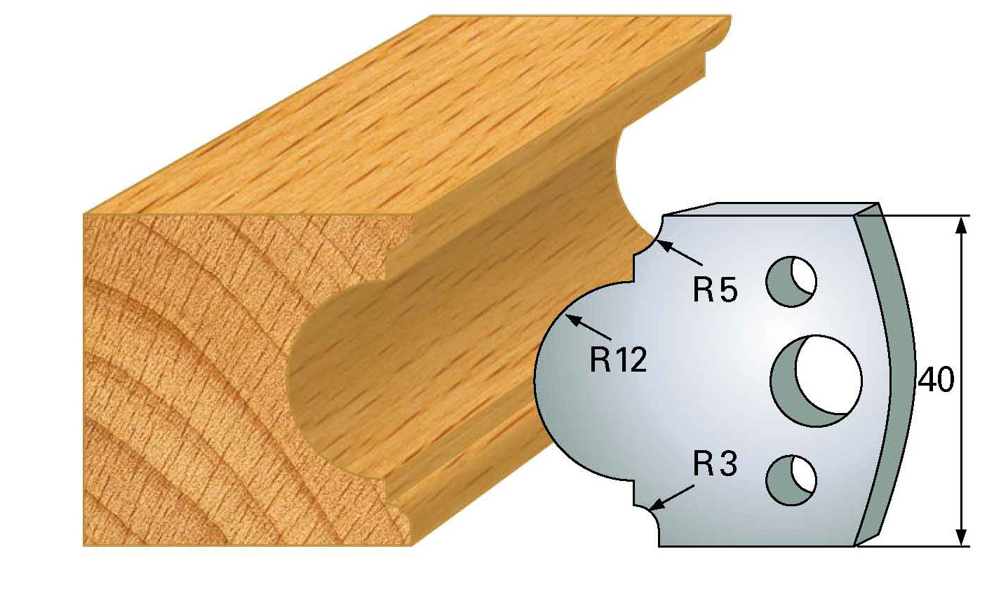 Frees- en keermessen voor universeel freeskoppen 40x4 mm Type: M18