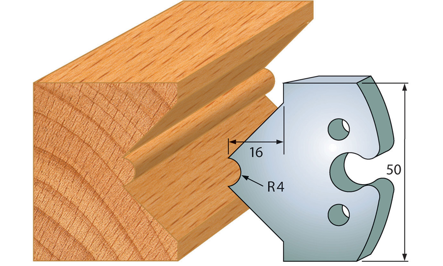 Frees- en keermessen voor universeel freeskoppen 50x5,5 mm Type: M212