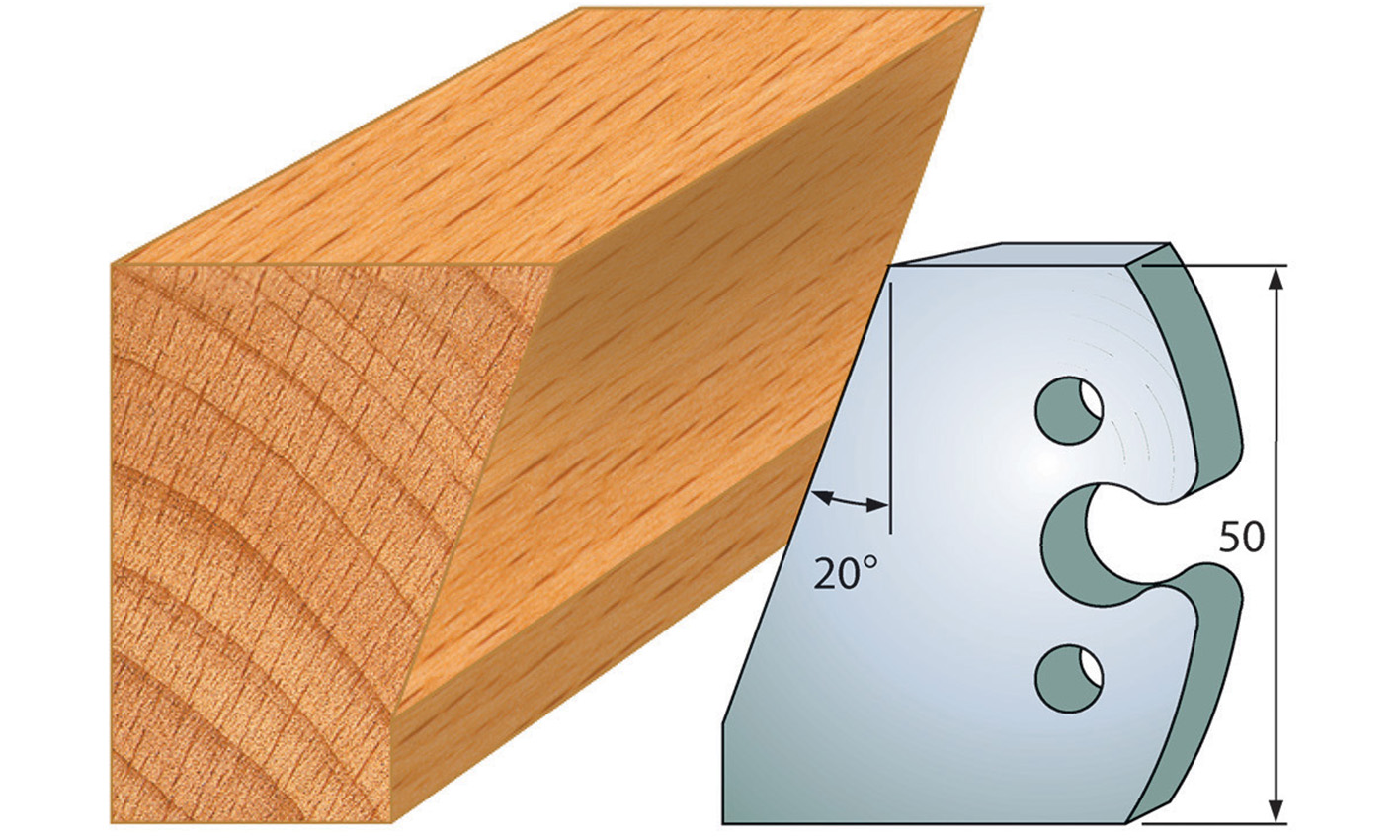 Frees- en keermessen voor universeel freeskoppen 50x5,5 mm Type: M230