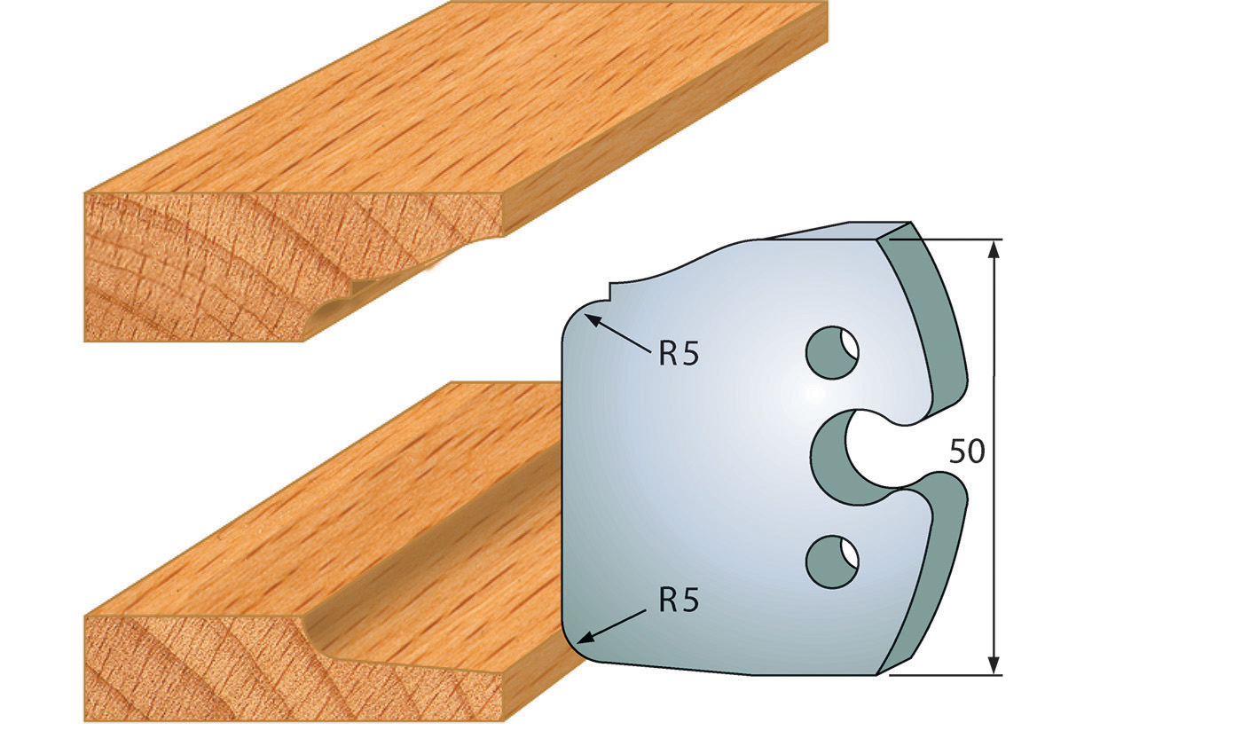 Frees- en keermessen voor universeel freeskoppen 50x5,5 mm Type: M231