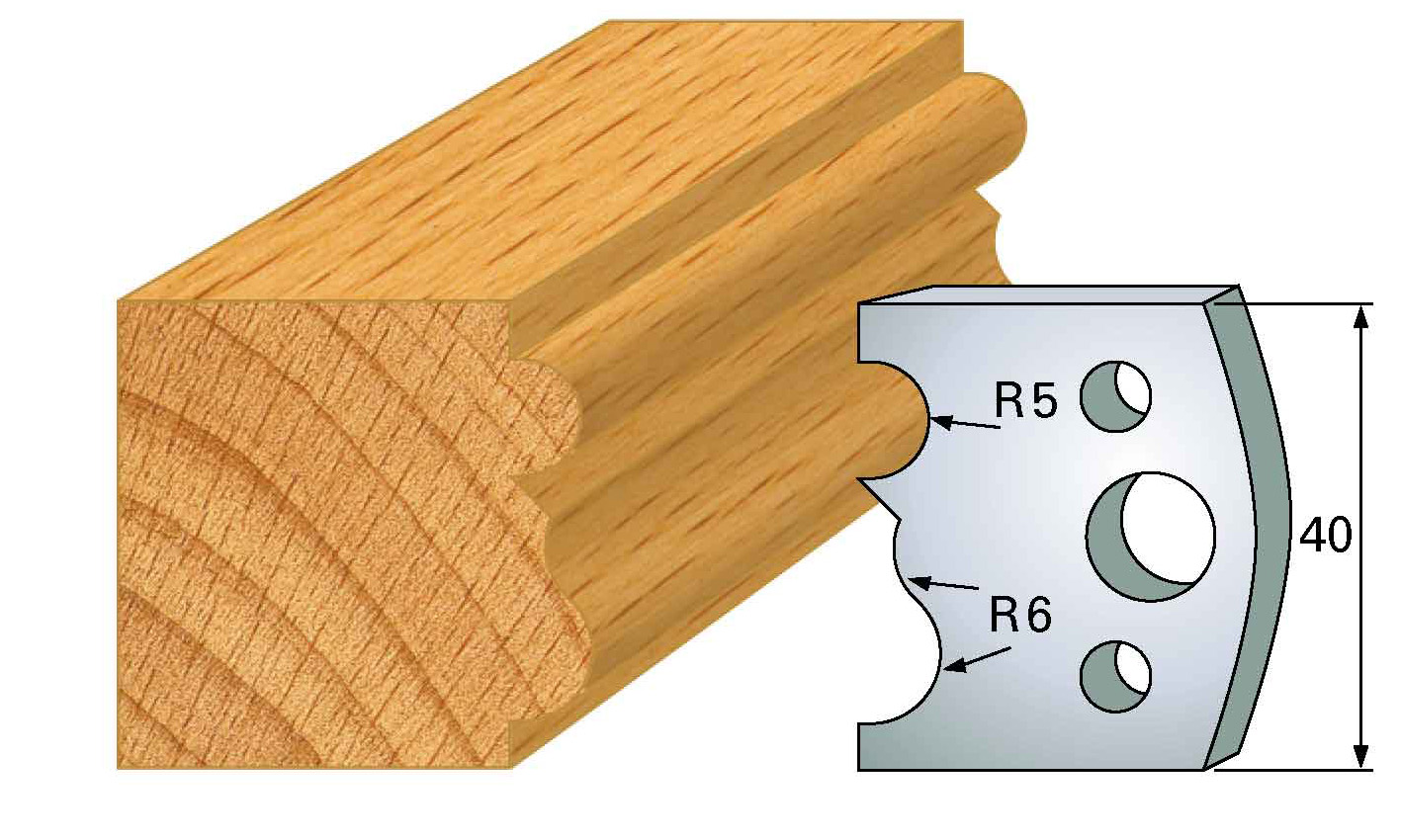 Frees- en keermessen voor universeel freeskoppen 40x4 mm Type: M29