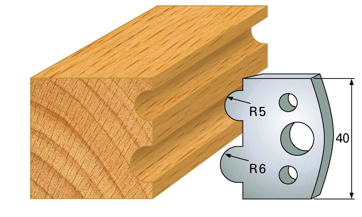 Frees- en keermessen voor universeel freeskoppen 40x4 mm Type: M30