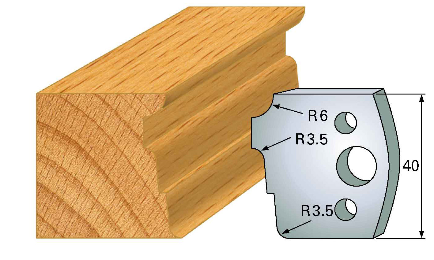 Frees- en keermessen voor universeel freeskoppen 40x4 mm Type: M39