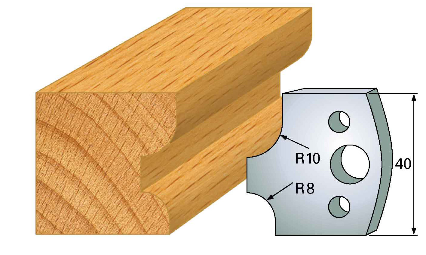 Frees- en keermessen voor universeel freeskoppen 40x4 mm Type: M40