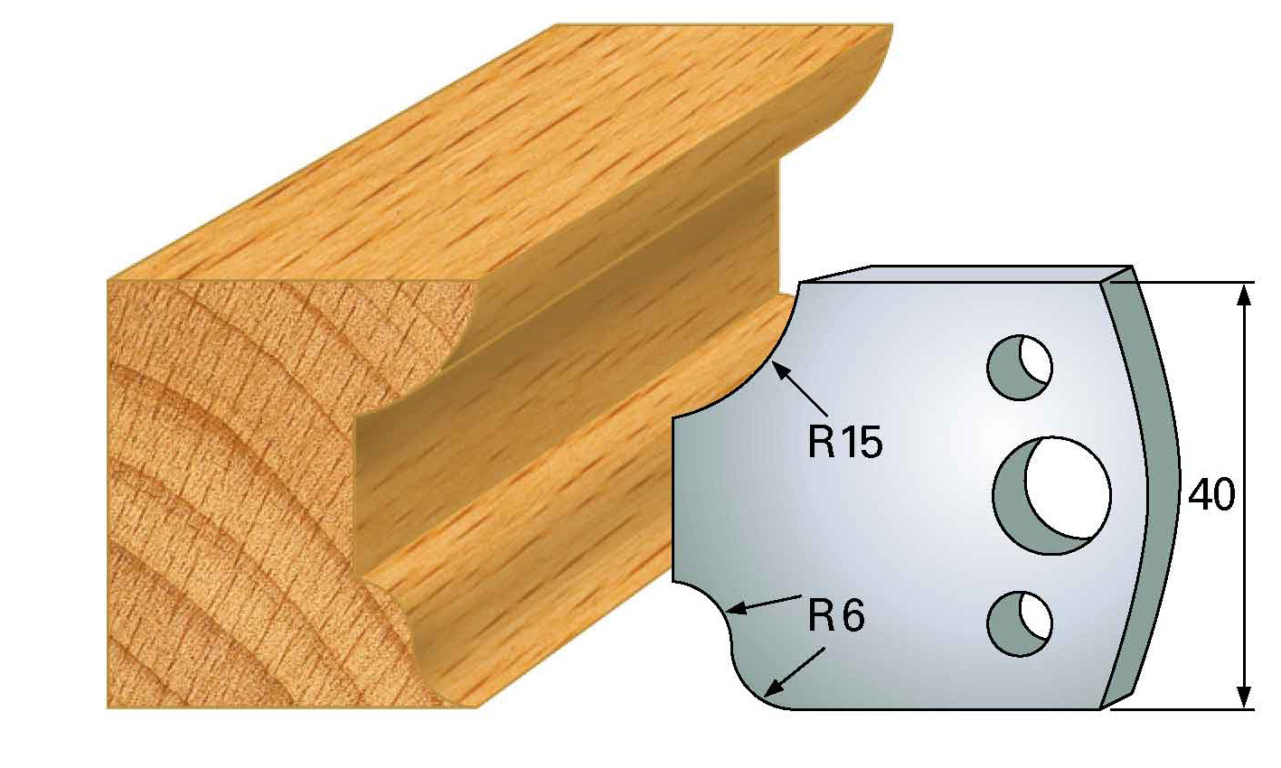 Frees- en keermessen voor universeel freeskoppen 40x4 mm Type: M44