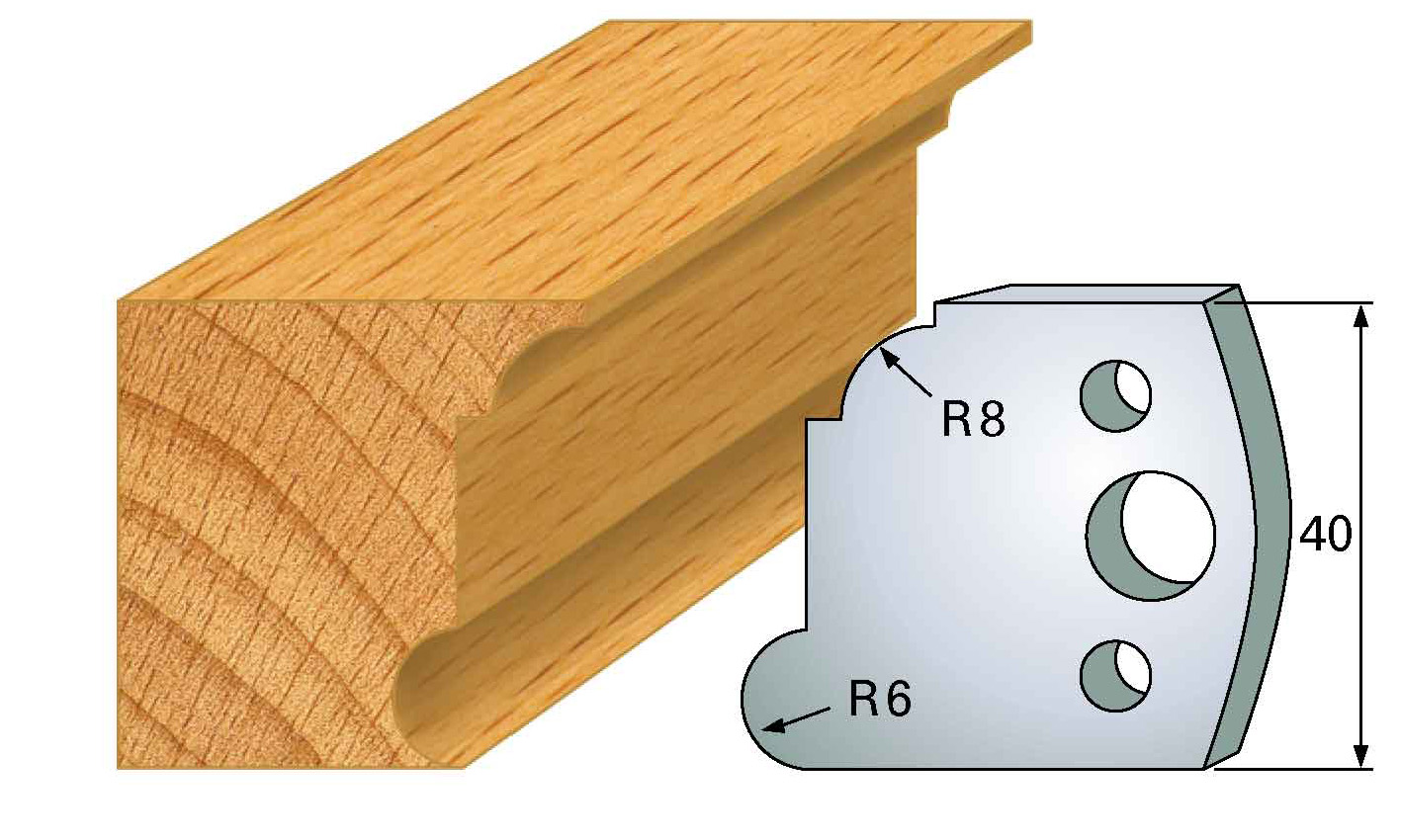 Frees- en keermessen voor universeel freeskoppen 40x4 mm Type: M53