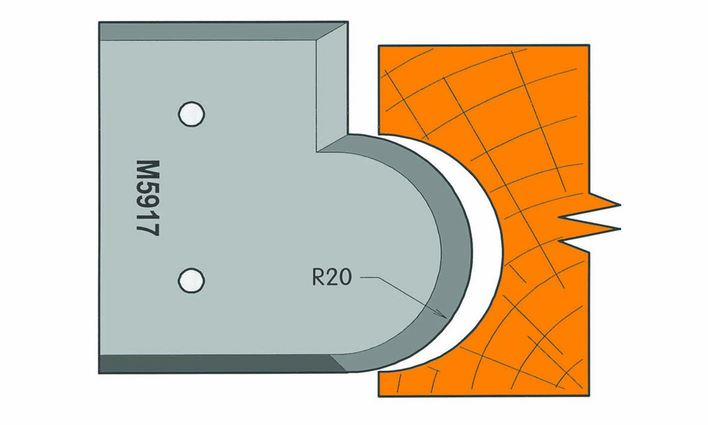 Frees- en keermessen voor universeel freeskoppen 59/64 x 7,5mm Type: M5917