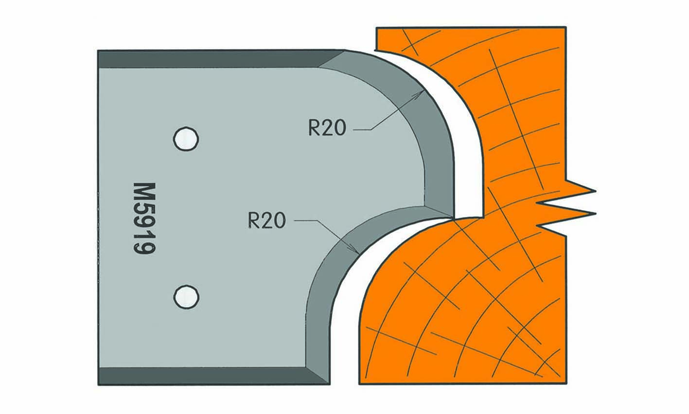 Frees- en keermessen voor universeel freeskoppen 59/64 x 7,5mm Type: M5919