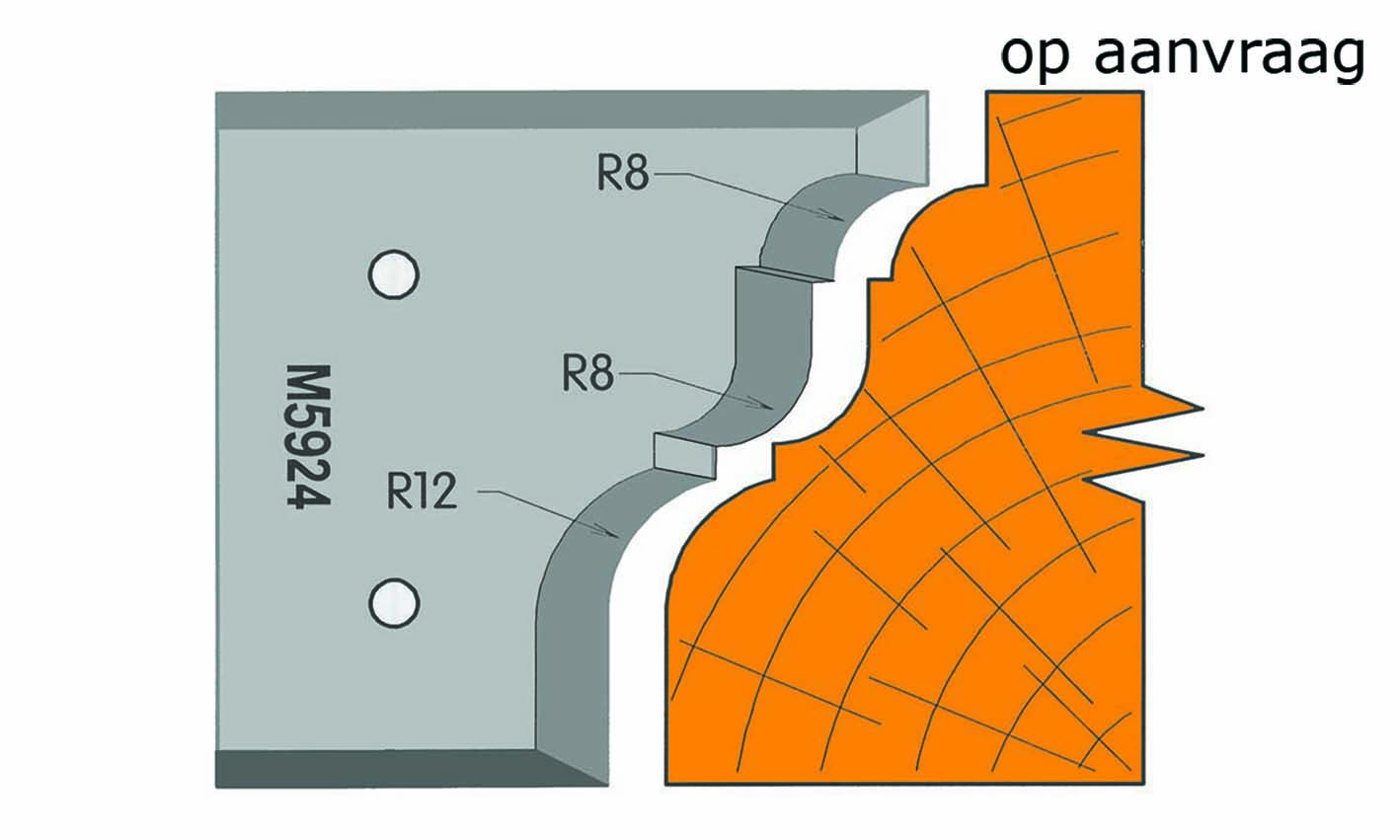 Frees- en keermessen voor universeel freeskoppen 59/64 x 7,5mm Type: M5924