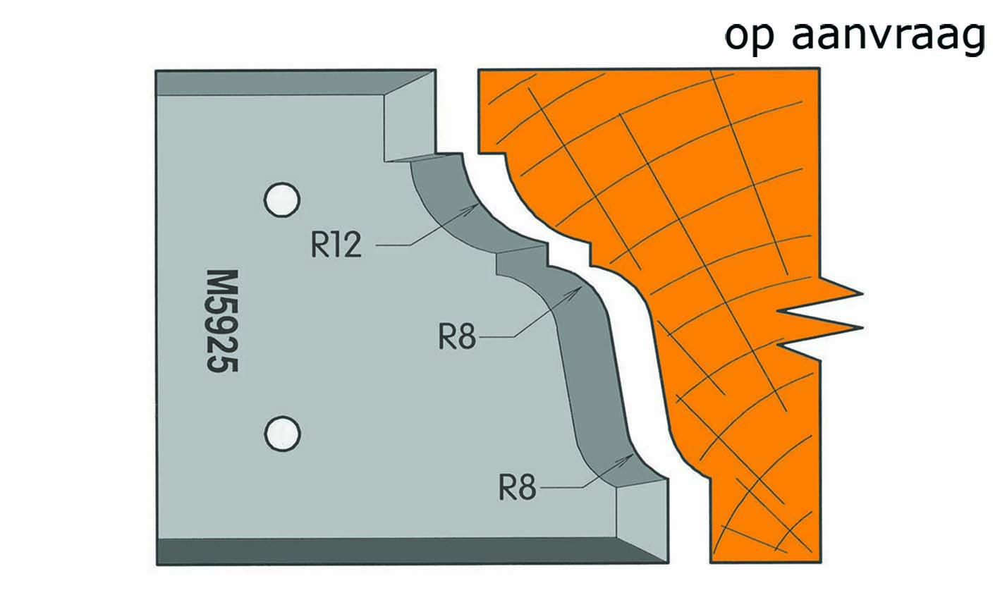 Frees- en keermessen voor universeel freeskoppen 59/64 x 7,5mm Type: M5925