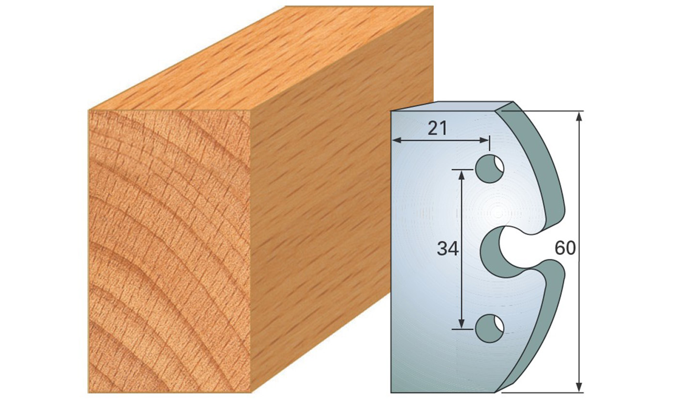 Frees- en keermessen voor universeel freeskoppen 60x5,5mm Type: M6000