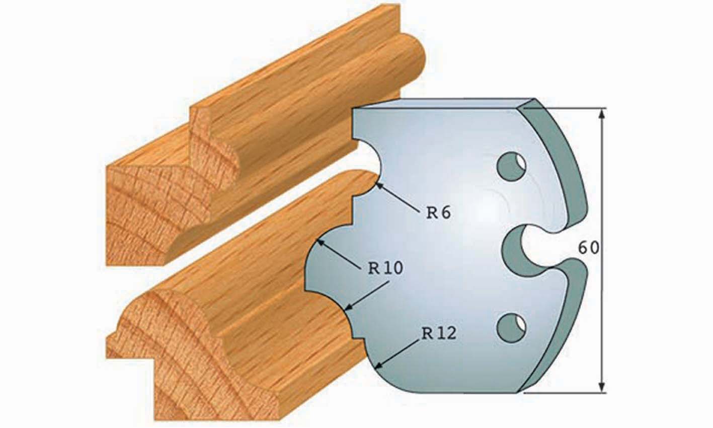 Frees- en keermessen voor universeel freeskoppen 60x5,5mm Type: M6001