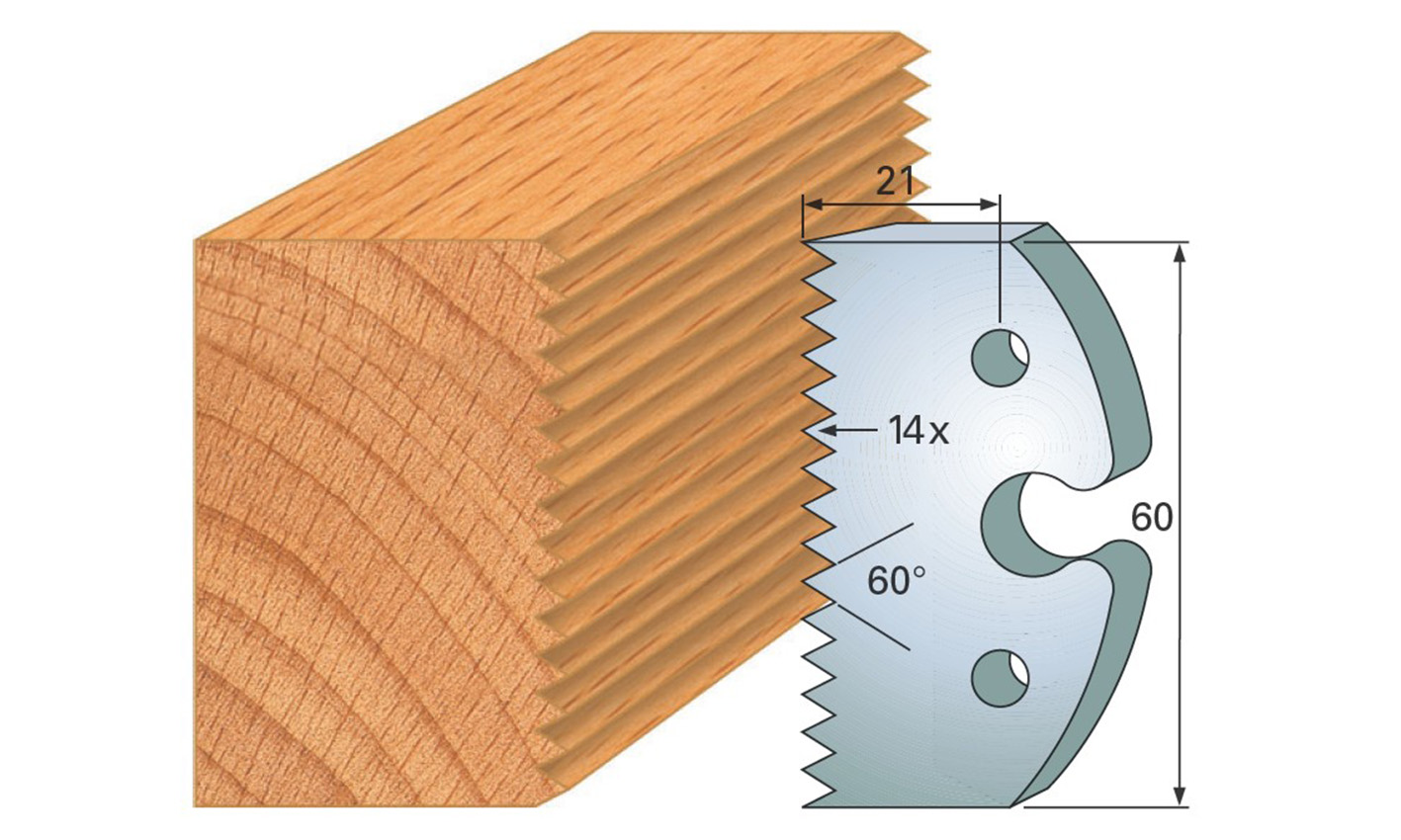 Frees- en keermessen voor universeel freeskoppen 60x5,5mm Type: M6003