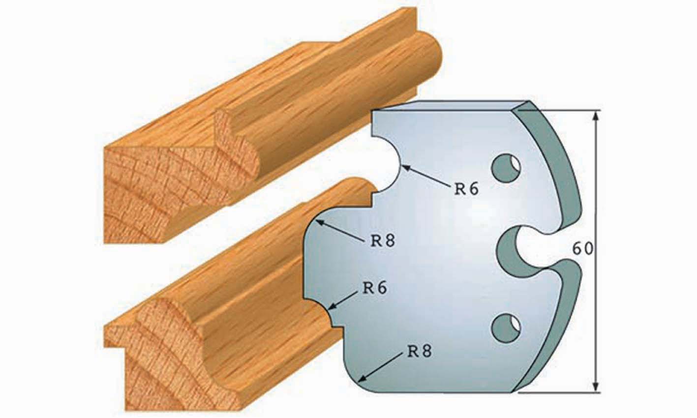 Frees- en keermessen voor universeel freeskoppen 60x5,5mm Type: M6006