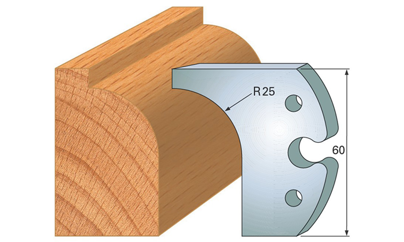 Frees- en keermessen voor universeel freeskoppen 60x5,5mm Type: M6010