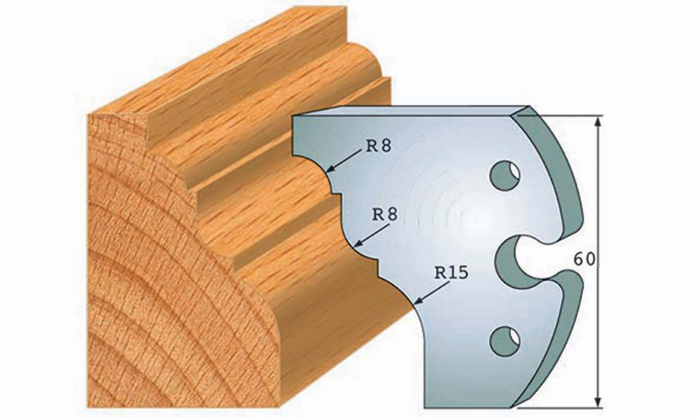 Frees- en keermessen voor universeel freeskoppen 60x5,5mm Type: M6012