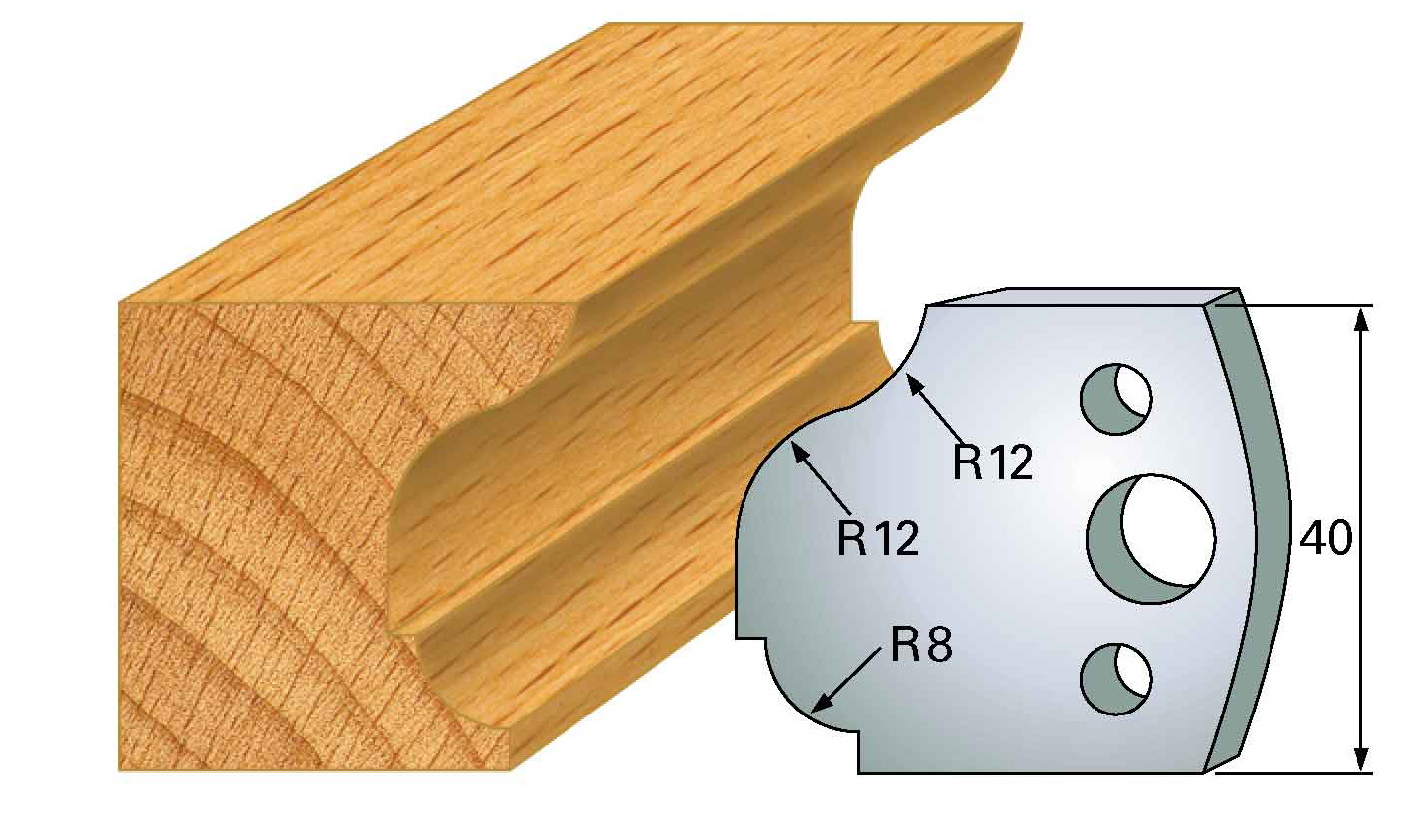 Frees- en keermessen voor universeel freeskoppen 40x4 mm Type: M61