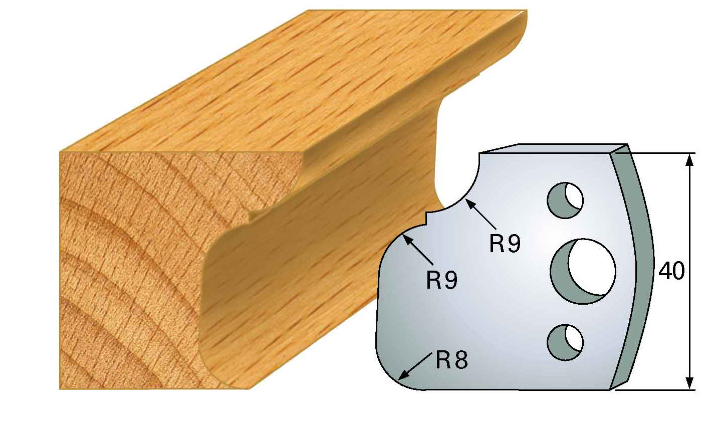 Frees- en keermessen voor universeel freeskoppen 40x4 mm Type: M68