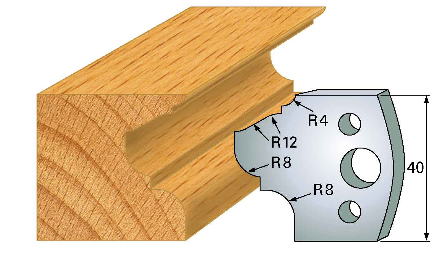 Frees- en keermessen voor universeel freeskoppen 40x4 mm Type: M89