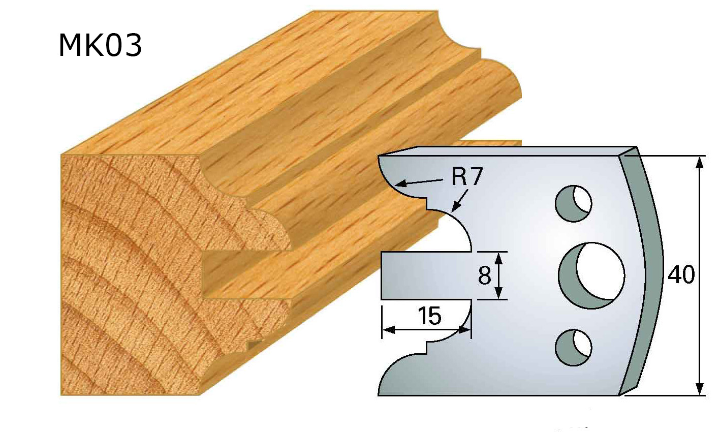 Frees- en keermessen voor universeel freeskoppen 40x4 mm Type: M98