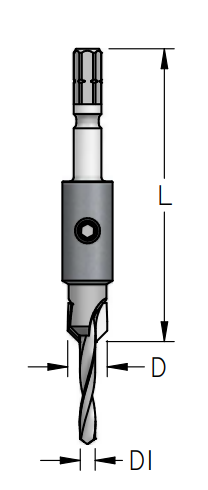 BF2024 HM Verzinkboor 90° voor Festoo1 stopper In diepte verstelbaar