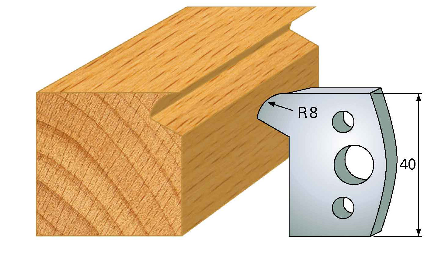 M116 Frees- en keermessen voor universeel freeskoppen 40x4 mm Type: M116 Standaard uitgevoerd in SP staal.