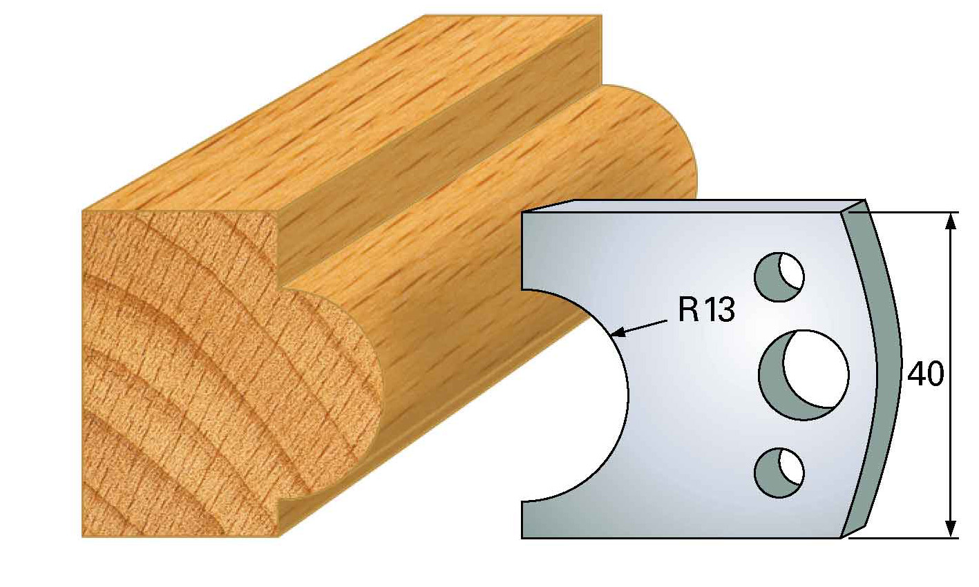 M119 Frees- en keermessen voor universeel freeskoppen 40x4 mm Type: M119 Standaard uitgevoerd in SP staal.