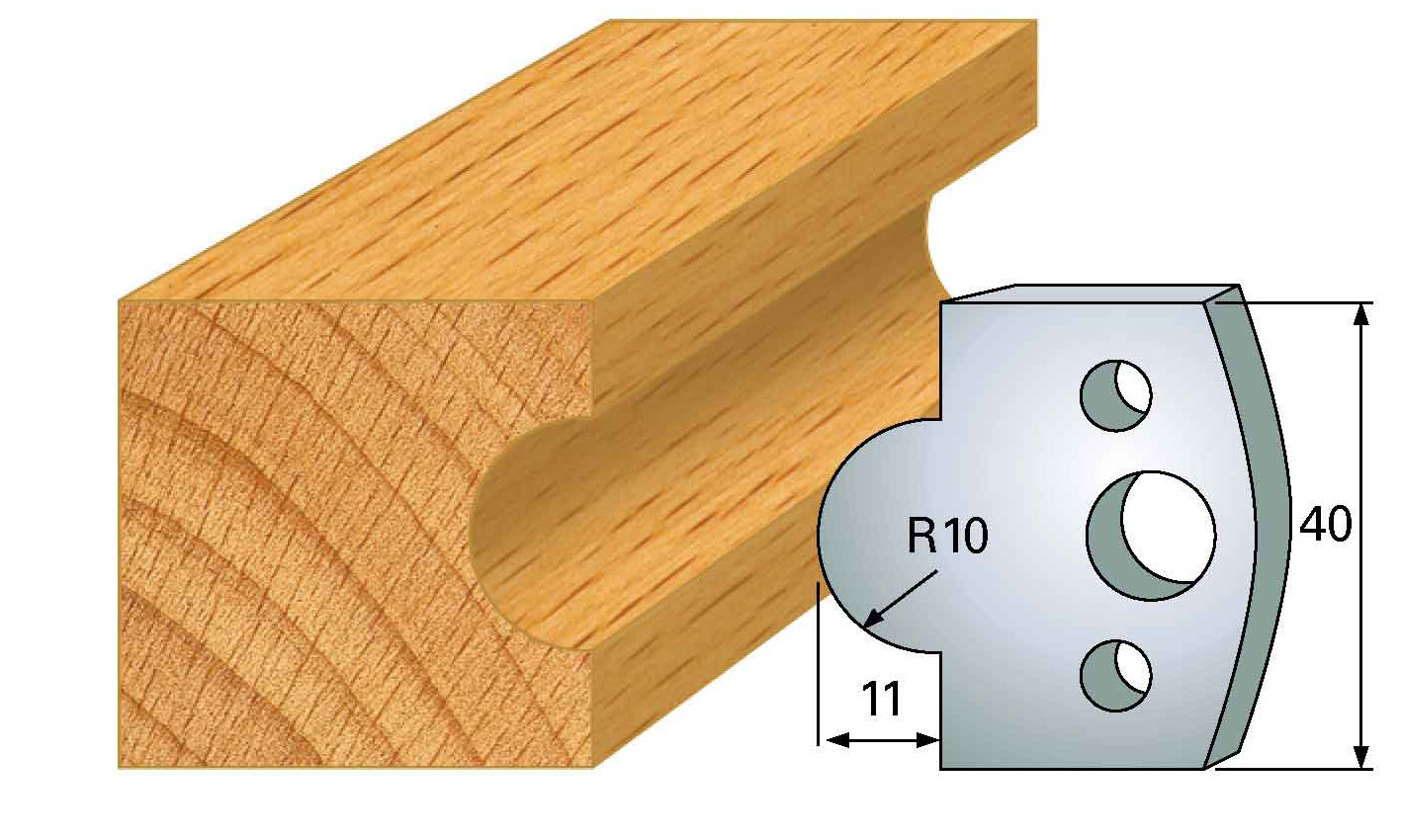 M14 Frees- en keermessen voor universeel freeskoppen 40x4 mm Type: M14 Standaard uitgevoerd in SP staal.