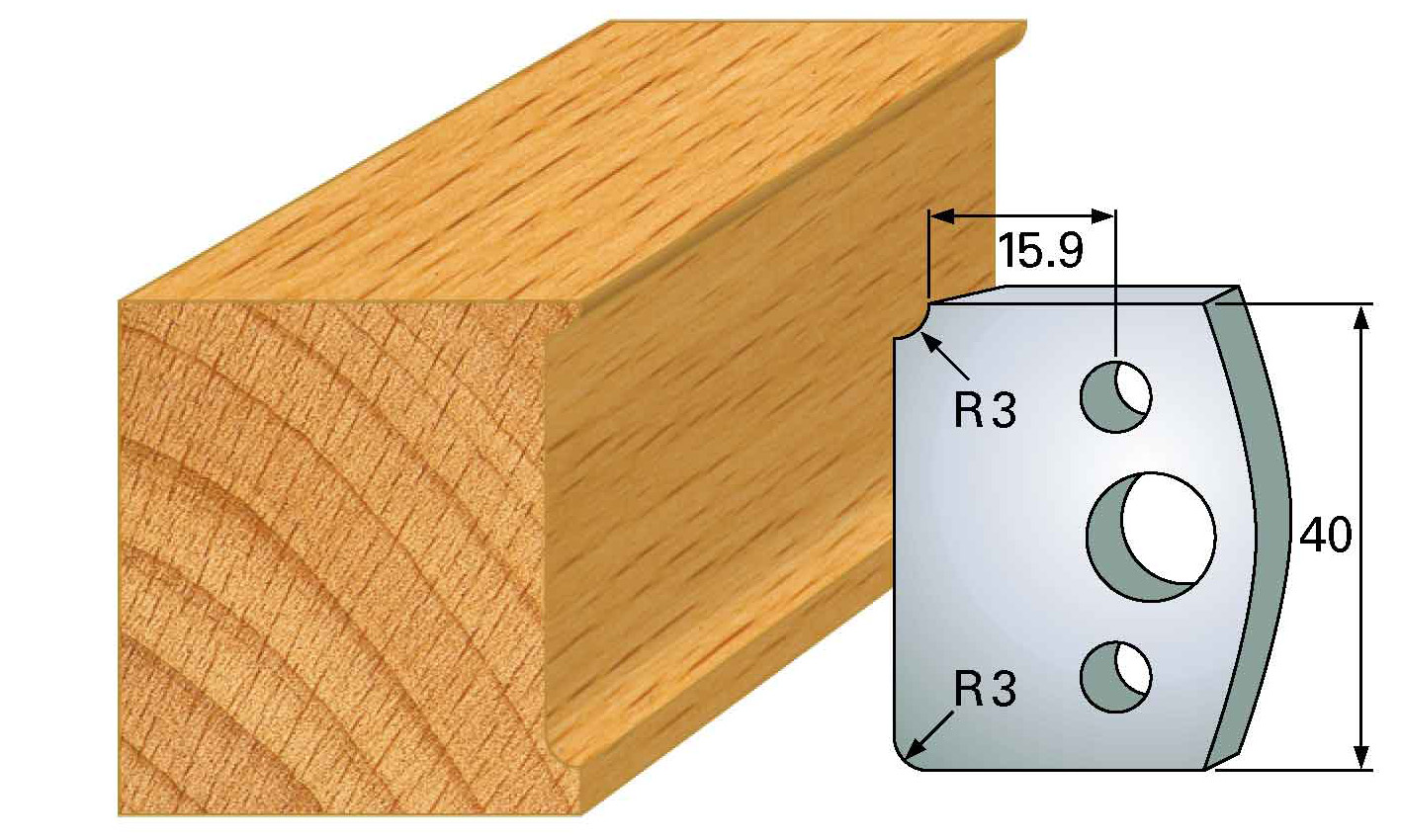 M170 Frees- en keermessen voor universeel freeskoppen 40x4 mm Type: M170 Standaard uitgevoerd in SP staal.