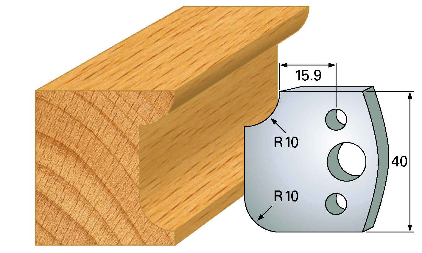 M175 Frees- en keermessen voor universeel freeskoppen 40x4 mm Type: M175 Standaard uitgevoerd in SP staal.