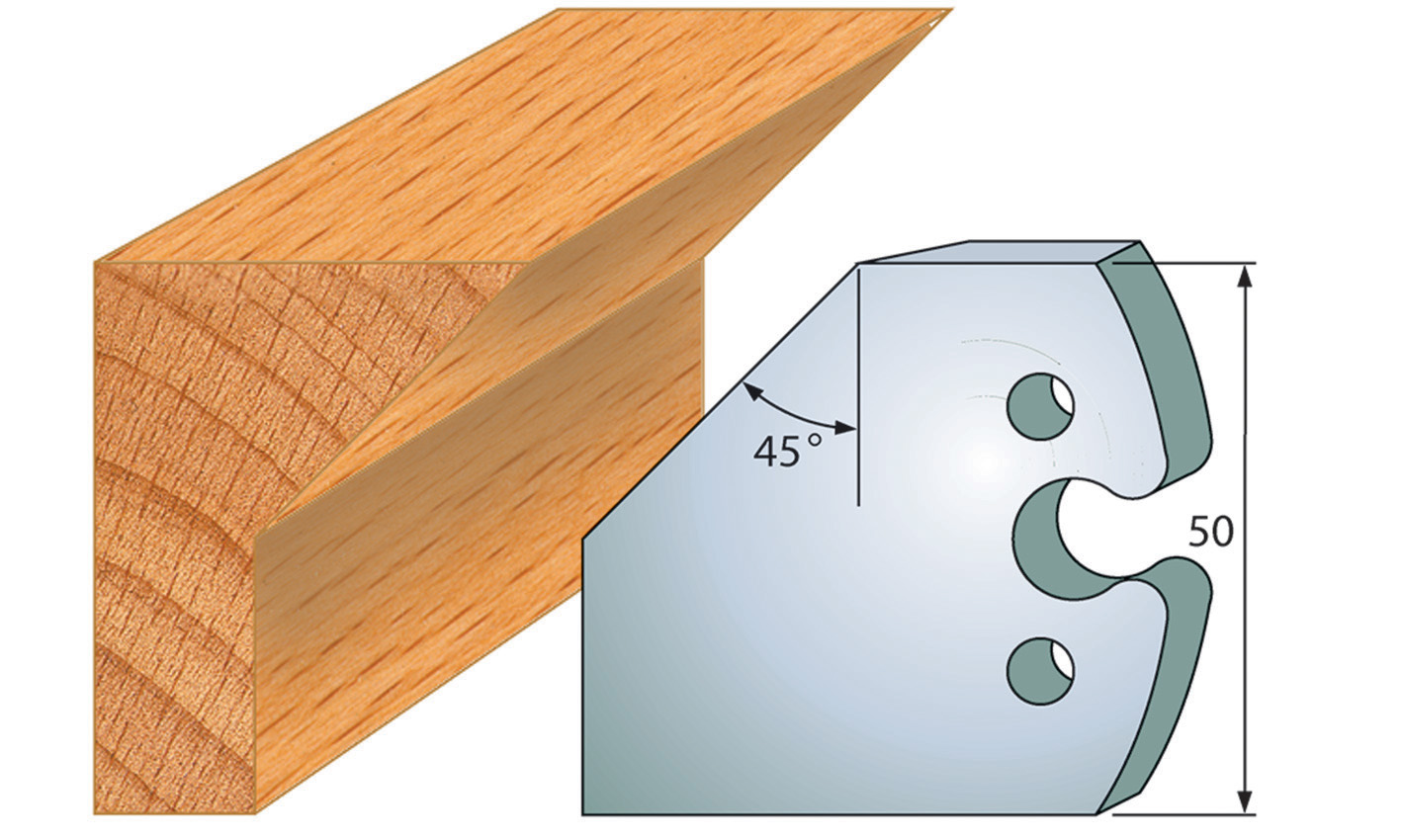 M205 Frees- en keermessen voor universeel freeskoppen 50x5,5 mm Type: M205 Standaard uitgevoerd in SP staal.