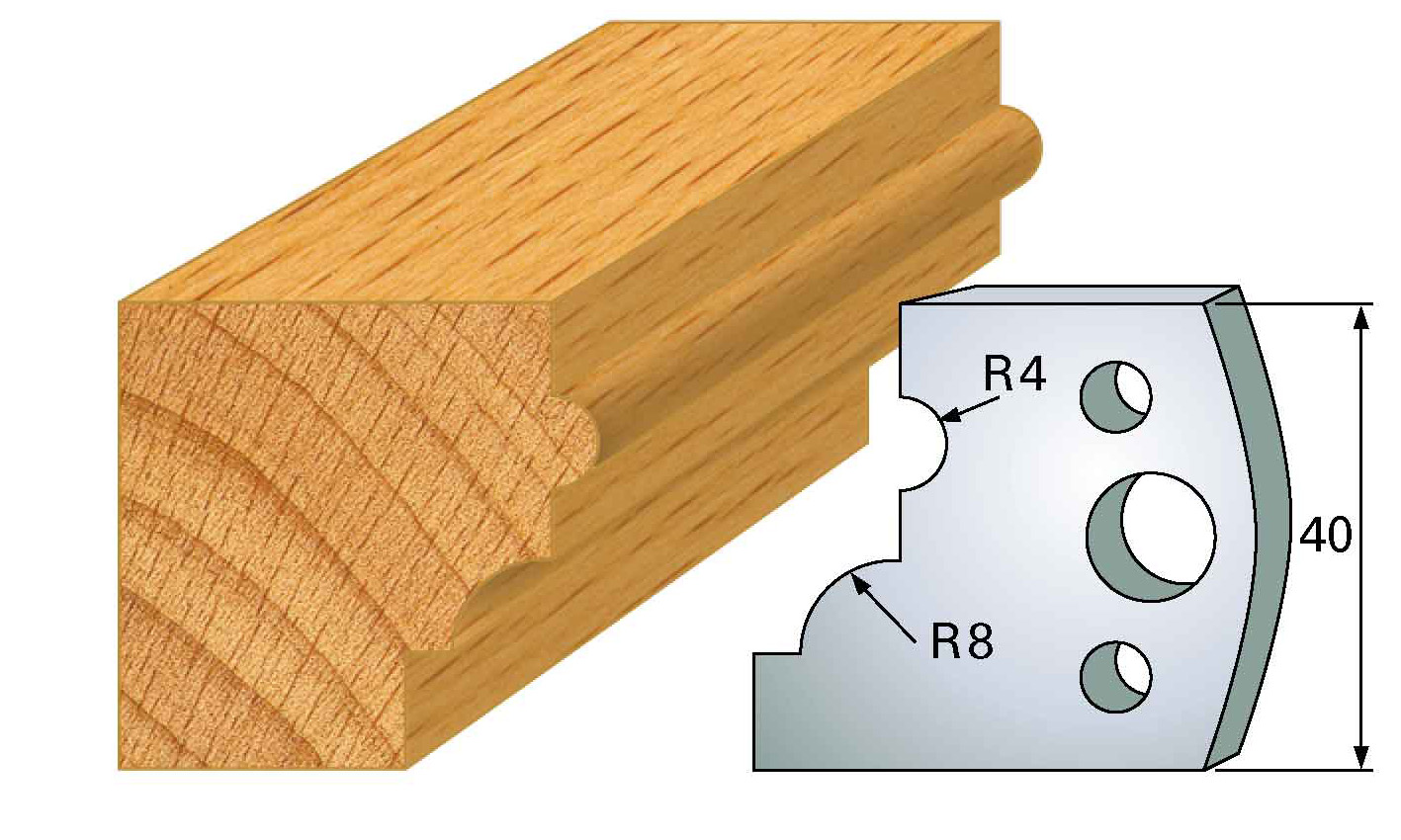 M24 Frees- en keermessen voor universeel freeskoppen 40x4 mm Type: M24 Standaard uitgevoerd in SP staal.