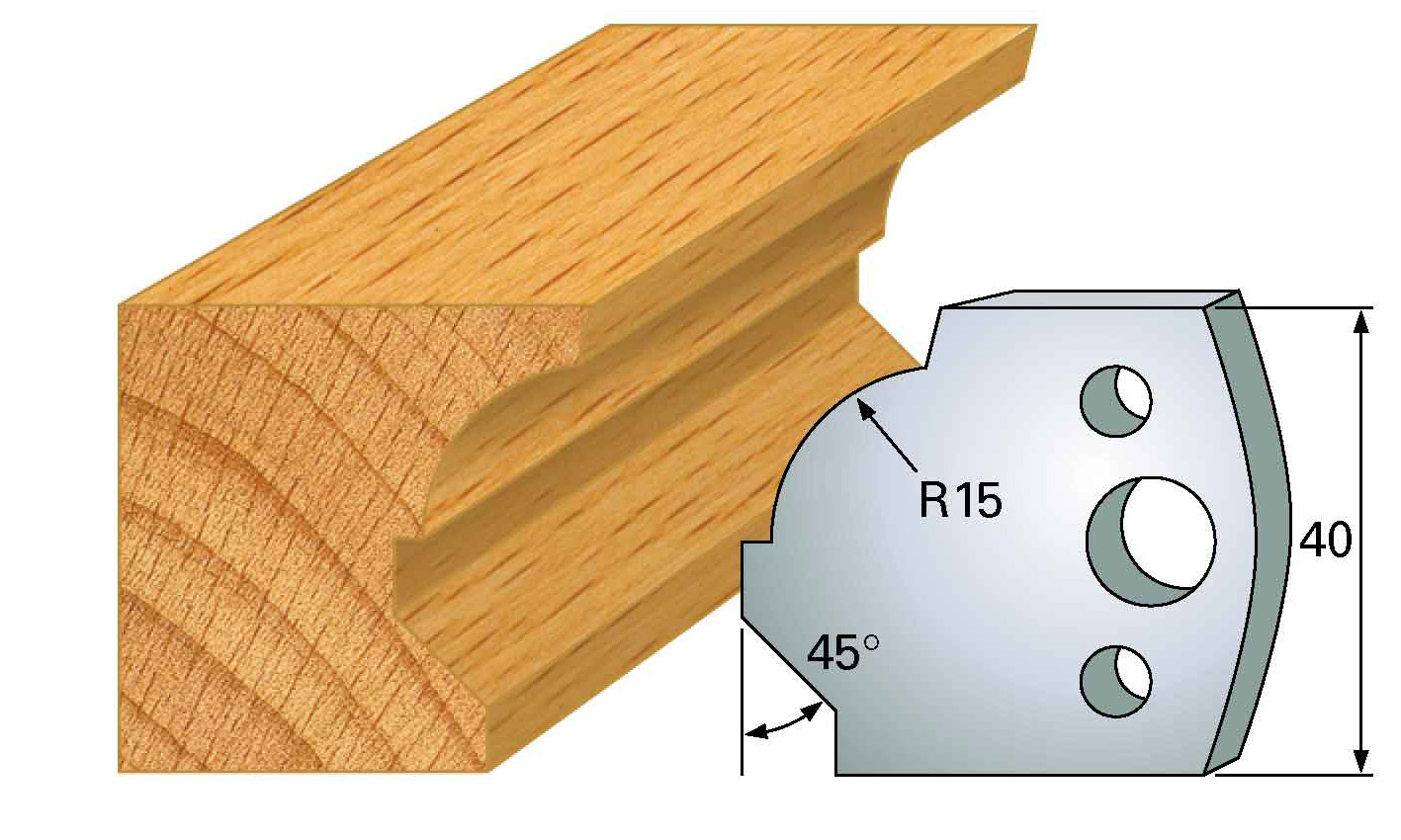 M37 Frees- en keermessen voor universeel freeskoppen 40x4 mm Type: M37 Standaard uitgevoerd in SP staal.