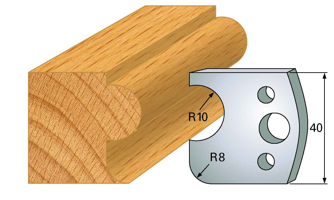 M4 Frees- en keermessen voor universeel freeskoppen 40x4 mm Type: M4 Standaard uitgevoerd in SP staal.