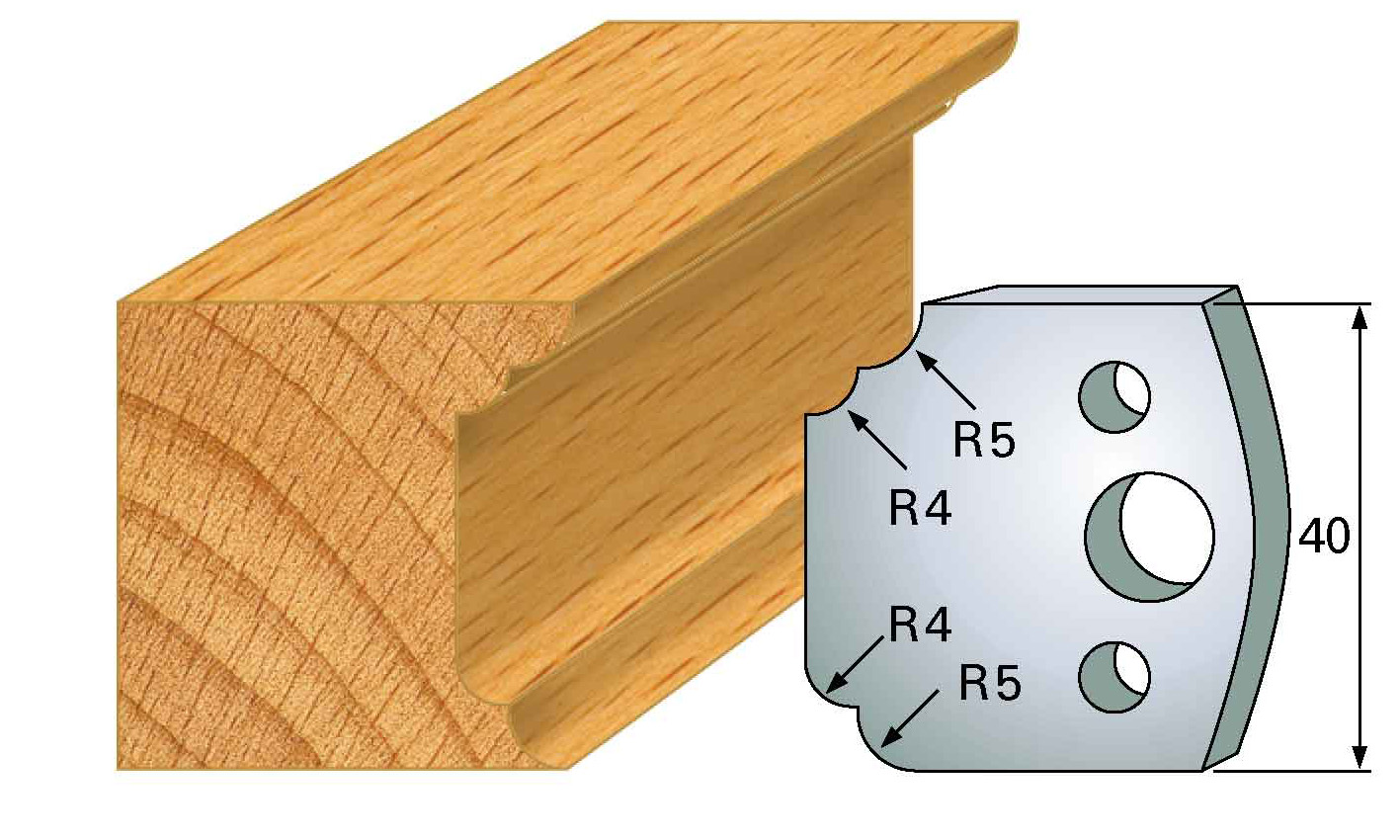 M42 Frees- en keermessen voor universeel freeskoppen 40x4 mm Type: M42 Standaard uitgevoerd in SP staal.