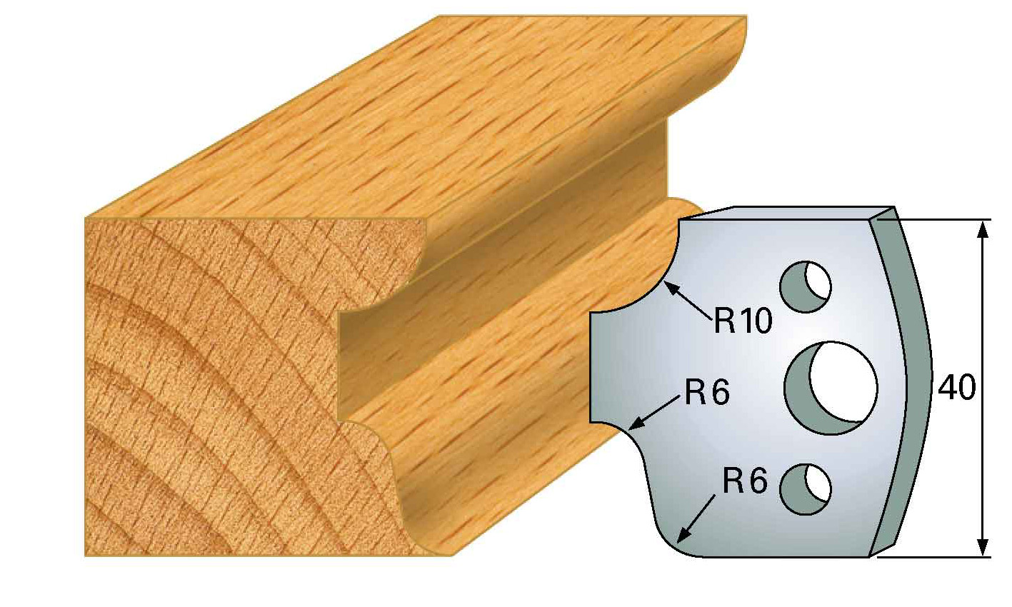 M45 Frees- en keermessen voor universeel freeskoppen 40x4 mm Type: M45 Standaard uitgevoerd in SP staal.