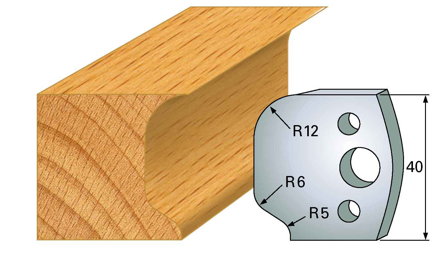 M48 Frees- en keermessen voor universeel freeskoppen 40x4 mm Type: M48 Standaard uitgevoerd in SP staal.