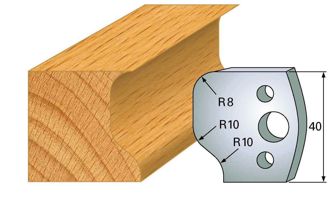 M49 Frees- en keermessen voor universeel freeskoppen 40x4 mm Type: M49 Standaard uitgevoerd in SP staal.