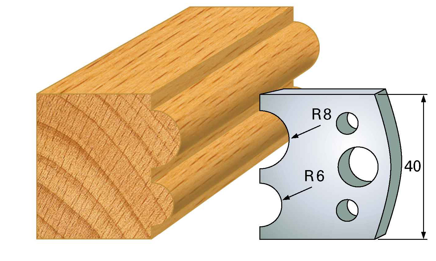 M51 Frees- en keermessen voor universeel freeskoppen 40x4 mm Type: M51 Standaard uitgevoerd in SP staal.